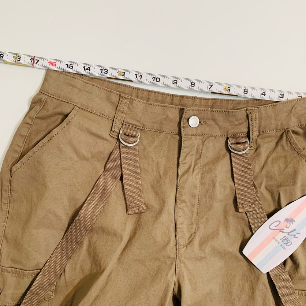 Cargo Pants Cali 1850 Suspender Brown Twill   Large Pockets High Rise Large NWT - Picture 7 of 16